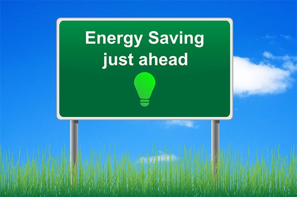 Energy Savings Ahead Sign