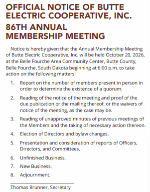 2026 Annual Meeting Official Notice